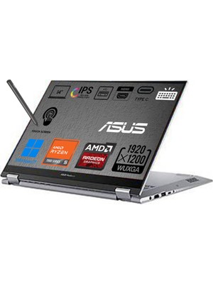 Asus Vivobook S 14 Flip TN3402YA-LZ318W Ryzen 5 7430U 16GB 512GB SSD 14" Wuxga IPS (Dokunmatik Ekran) Windows 11 Home Bilgisayar + Webzone Çanta