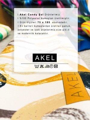 Akel Candy Şal Büyük Halka Desen Ebat 75 x 185