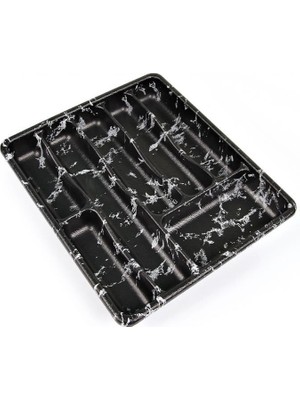 Plastik 7 Bölmeli Siyah Çekmece Içi Kaşıklık Organizer Düzenleyici 36CM×31.5CM