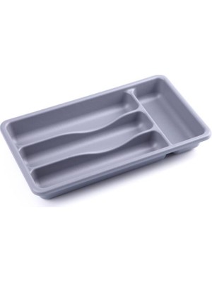 Plastik 4 Bölmeli Gri Çekmece Içi Kaşıklık Organizer Düzenleyici 36CM×20CM