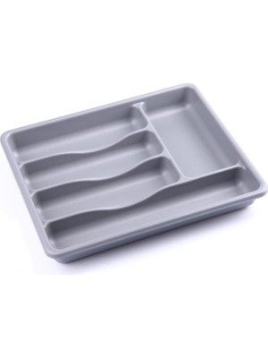 Plastik 5 Bölmeli Gri Çekmece Içi Kaşıklık Organizer Düzenleyici 36CM×29CM