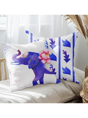 Ejoya Uğurlu Fil Tasarımlı 2'li Yastık Içi ve Kırlent Kılıfı 45CM 113434