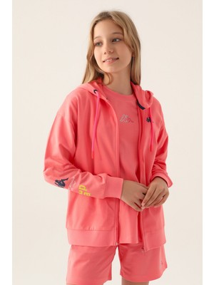 Kappa Wear Neon Pembe Kız Çocuk Sweatshirt