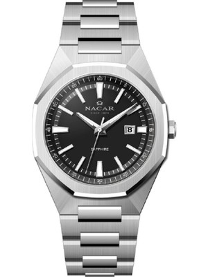 Nacar NC08-29430494-ABM Safir Çizilmez Cam Suya Dayanıklı Metalik Renk Erkek Kol Saati