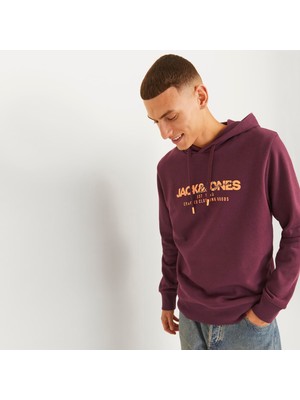 Jack & Jones Erkek Kapüsonlu Gögüs Logo Baskili Sweatshirt - Alvis