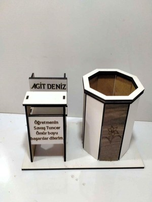 Mrc Hediye Sepeti Masa Kalemliği Okul Sırası Temalı Kişiye Özel Isim Yazılı-2