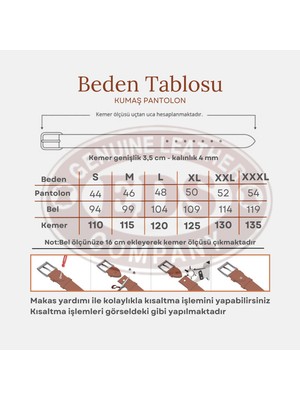 Genuine Leather Company Eds   Erkek Taba Kemer