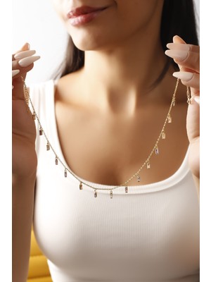 Sunshine 925 Ayar 13 Parçalı Baget Döküm Gümüş Kolye