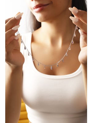 Sunshine 925 Ayar 13 Parçalı Baget Döküm Gümüş Kolye