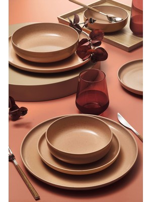 Kütahya Porselen Moderna Pearl Yemek Takımı Yavruağzı 24 Parça 6 Kişilik