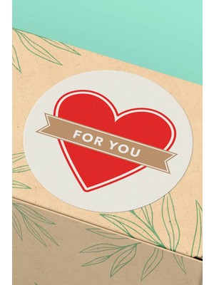 Xox Shops Thank You Sticker Teşekkürler Paketleme Etiketi Kırmızı Kalpli For You - 90 Adet - ST2019