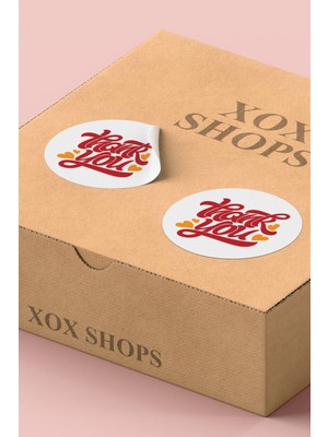 Xox Shops Thank You Sticker Teşekkürler Paketleme ve Ürün Etiketi Kırmızı Bordo - 90 Adet - ST2022