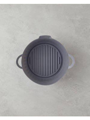 Ciara Silikon Airfryer Kek Kalıbı 23X20 cm Gri