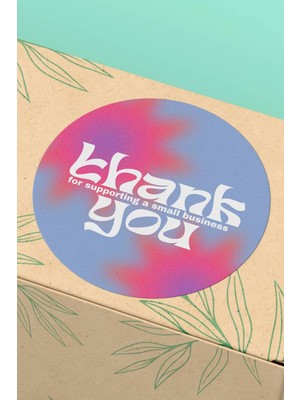 Xox Shops Thank You Sticker Teşekkürler Kuşe Etiket - For Supporting A Small Business - 90 Adet - ST2046