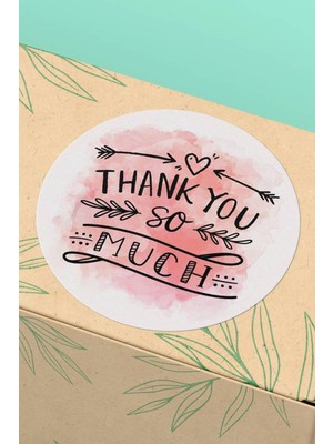 Xox Shops Kuşe Sticker  Ürün Kuşe Teşekkürler Etiket Thank You So Much - 90 Adet - ST2041
