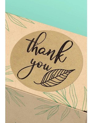 Xox Shops Thank You Sticker Teşekkürler   Ürün Etiket Kraft Görünümlü - 90 Adet - ST2064