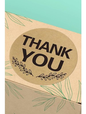 Xox Shops Thank You Sticker Teşekkürler  Etiketi Kraft - Craft Görünümlü - 90 Adet - ST2071