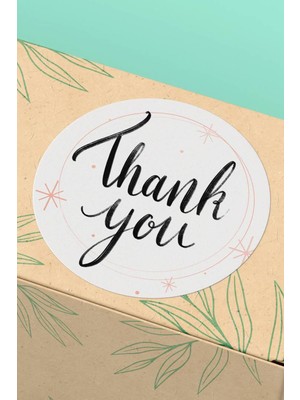 Xox Shops Kuşe Thank You Sticker Teşekkürler Etiketi Ürün  Paket Etiketi - 90 Adet - ST2087