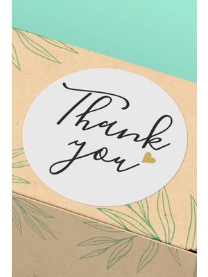Xox Shops Thank You Sticker Teşekkürler   Ürün Etiketi Kuşe Siyah - 90 Adet - ST2062