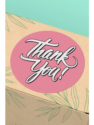 Xox Shops Thank You Sticker Teşekkürler Etiketi Pembe   Etiketi - Kuşe 90 Adet - ST2161