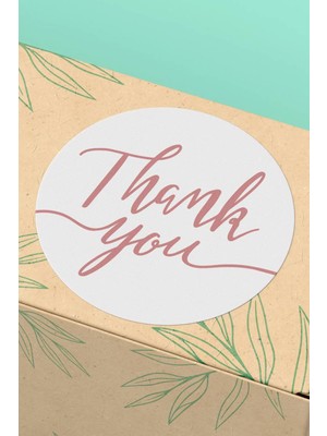 Xox Shops Kuşe Thank You Sticker Teşekkürler Etiketi Pembe Ürün  Paketi Etiket - 90 Adet - ST2089