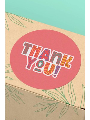 Xox Shops Kuşe Thank You Sticker Teşekkürler Etiketi Renkli   Etiketi - 90 Adet - ST2099