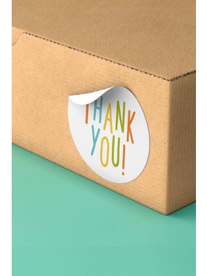 Xox Shops Thank You Sticker Teşekkürler Etiketi Renkli  Ürün  Etiketi - 90 Adet - ST2124