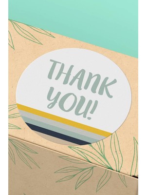 Xox Shops Thank You Sticker Teşekkürler Etiketi Çizgili   Kuşe Etiket - 90 Adet - ST2132
