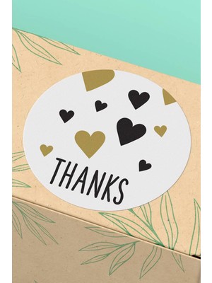 Xox Shops Thank You Sticker Teşekkürler Etiketi Kalpli    Etiket - 90 Adet - ST2141