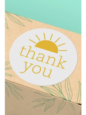 Xox Shops Thank You Sticker Teşekkürler Etiketi Sarı    Etiketi - 90 Adet - ST2126