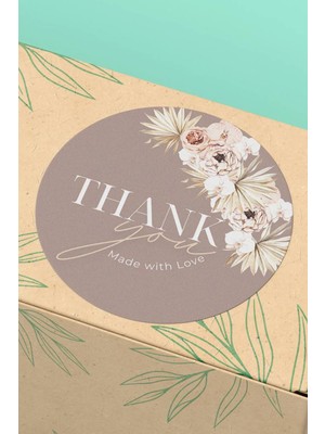 Xox Shops Sticker Teşekkürler Etiketi Çiçek Desenli    Etiketi - 90 Adet - ST2318