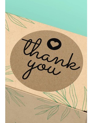 Xox Shops Thank You Sticker Teşekkürler Etiketi Kraft Görünümlü  Etiketi - 90 Adet - ST2152