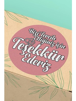 Xox Shops Pembe Teşekkür Ederiz Yazılı Türkçe   Ürün Etiketi - Kuşe 90 Adet - ST2154