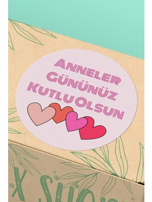 Xox Shops Anneler Gününüz Kutlu Olsun Temalı Yapışkanlı Sticker  Etiketi - 90 Adet - ST2399