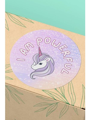 Xox Shops Thank You Sticker Teşekkürler Etiketi Unicorn Powerful   Etiket - 90 Adet - ST2213