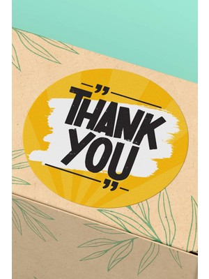 Xox Shops Thank You Sticker Teşekkürler Etiketi Sarı  Ürün  Etiketi - 90 Adet - ST2245