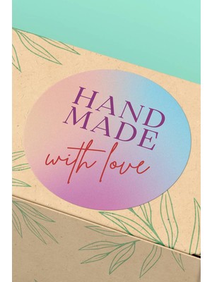 Xox Shops Thank You Sticker Teşekkürler Etiketi Hand Made With Love  Etiketi - 90 Adet - ST2248