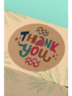 Xox Shops Sticker Teşekkürler Etiketi Kraft Görünümlü  Ürün Etiketi - 90 Adet - ST2242