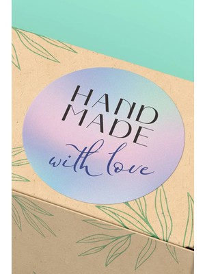 Xox Shops Hand Made With Love Yazılı   Ürün Etiketi Kuşe - 90 Adet - ST2246