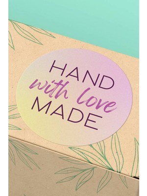 Xox Shops Thank You Sticker Teşekkürler Etiketi Hand Made With Love  Etiketi - 90 Adet - ST2247