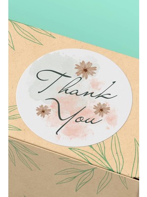 Xox Shops Thank You Sticker Teşekkürler Etiketi Çiçekli   Etiketi - 90 Adet - ST2225
