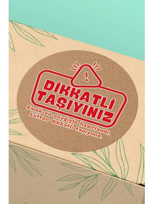 Xox Shops Kraft Görünümlü Dikkatli Taşıyınız Yazılı   Etiketi Sticker - 90 Adet - ST2273