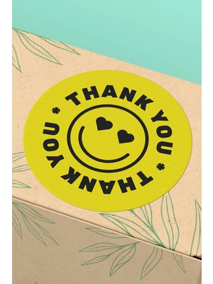 Xox Shops Thank You Sticker Teşekkürler Etiketi Sarı Ürün   Etiketi - 90 Adet - ST2331