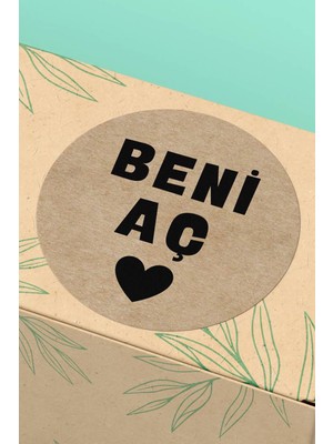 Xox Shops Thank You Sticker Kraft Görünümlü Beni Aç Yazılı   Etiketi - 90 Adet - ST2312