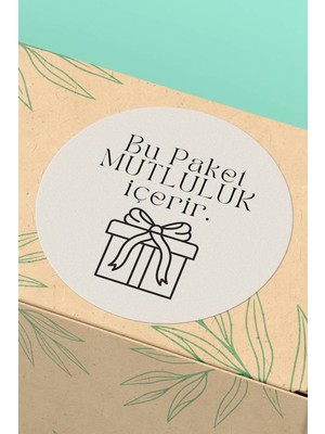 Xox Shops Thank You Sticker Bu Paket Mutluluk Içerir Yazılı   Etiketi - 90 Adet - ST2302