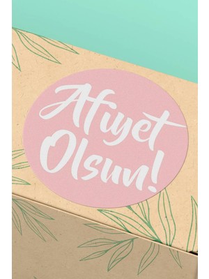 Xox Shops Thank You Sticker Teşekkürler Pembe Afiyet Olsun  Etiketi - 90 Adet - ST2366