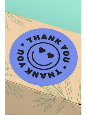 Xox Shops Thank You Sticker Teşekkürler Etiketi Mavi  Ürün  Etiketi - 90 Adet - ST2329