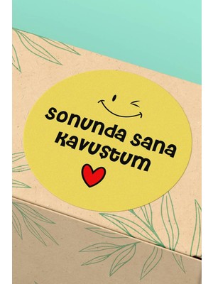 Xox Shops Thank You Sticker Sarı Sonunda Sana Kavuştum Yazılı  Etiketi - 90 Adet - ST2346