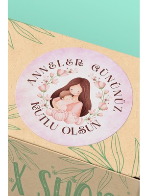 Xox Shops Anneler Gününüz Kutlu Olsun Yazılı Türkçe Hediye   Etiketi - 90 Adet - ST2383