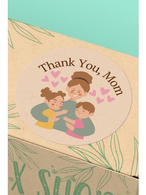 Xox Shops Thank You Mom Anneler Günü Temalı Sticker   Etiketi - 90 Adet - ST2392